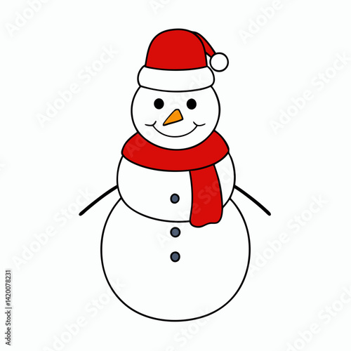 snowman with red hat