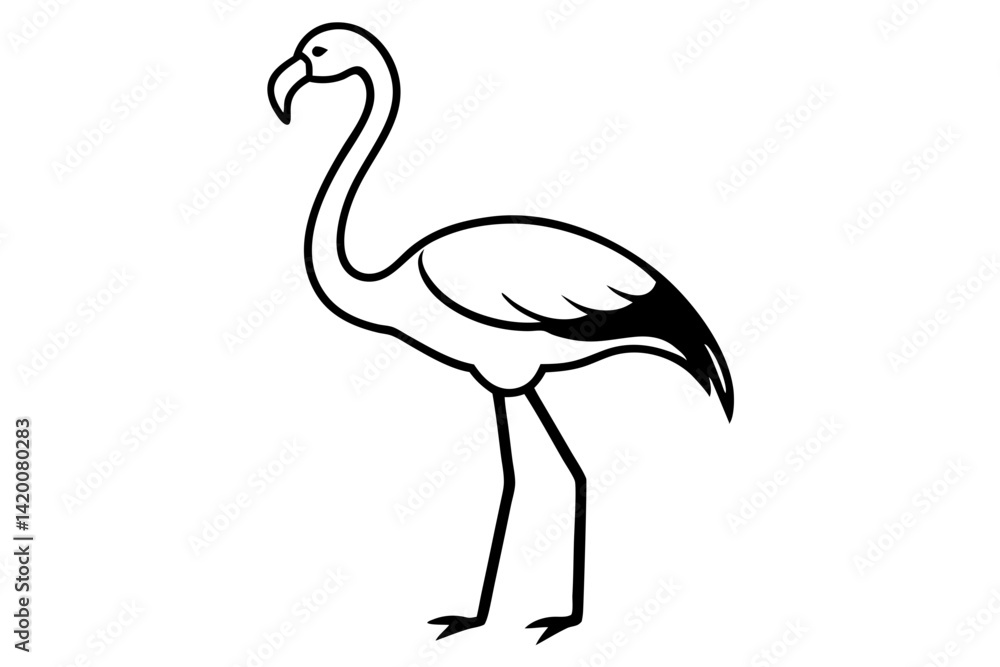 flamingo bird vector silhouette illustration isolated on white background flamingo bird vector silhouette illustration isolated on white background