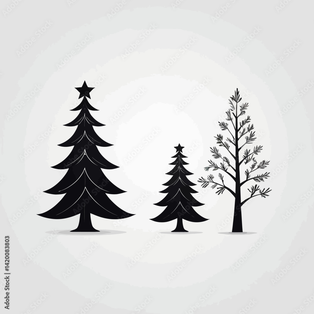 Obraz premium set of vector christmas trees