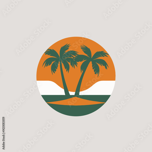 vector illustration of a tropical island