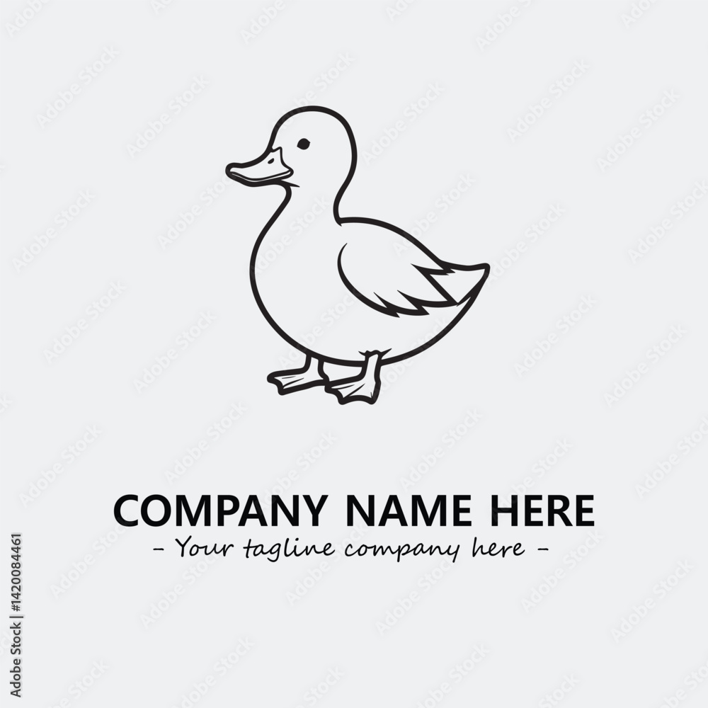 Duck illustration black and white for logo company vector image
Duck illustration black and white for logo company vector image