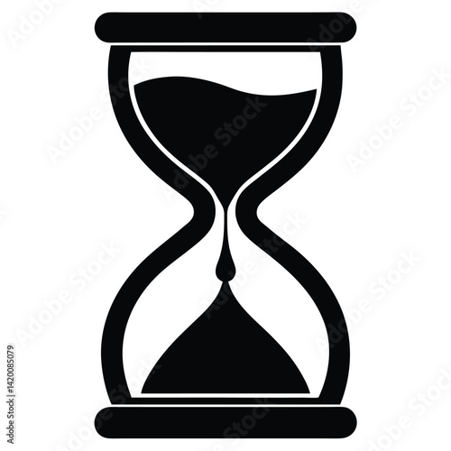 Isolated Black Vector timer WIith White Background
