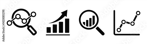 Growing graph set. Business chart with arrow. Growths chart collection. Profit growing symbol. Progress bar. Bar diagram. Growth success arrow icon. Progress symbol. Chart increase - stock vector.