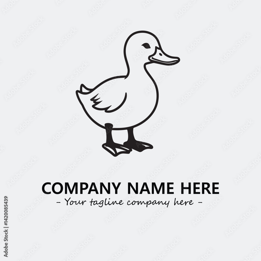 Duck illustration black and white for logo company vector image
Duck illustration black and white for logo company vector image