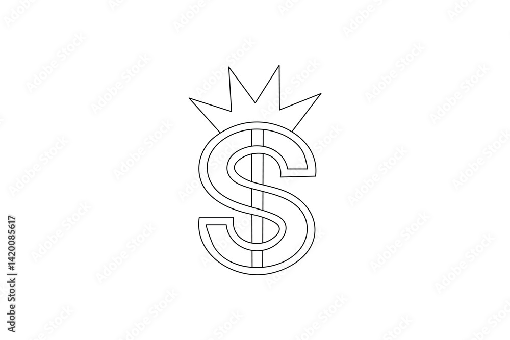Dollar icon continuous single line art and isolated minimalist outline vector icon
Dollar icon continuous single line art and isolated minimalist outline vector icon