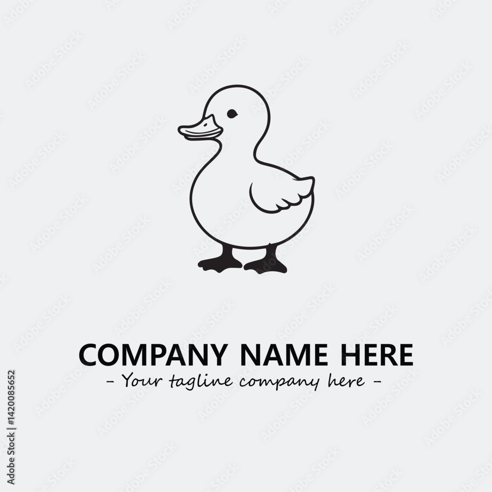 Duck illustration black and white for logo company vector image
Duck illustration black and white for logo company vector image