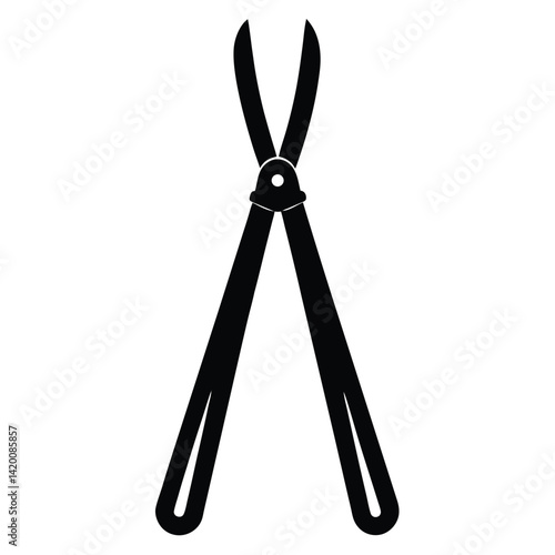 Isolated Black Vector tongs WIith White Background