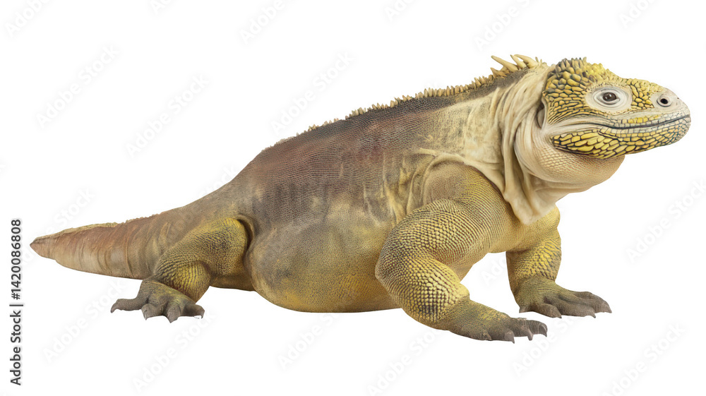 Obraz premium Realistic Gal?pagos Land Iguana Full Body View Transparent Background