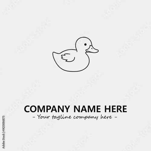 Duck illustration black and white for logo company vector image
