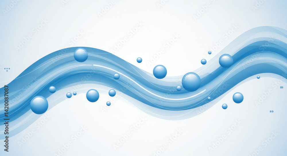 Abstract Blue Water Waves - Abstract of flowing blue water waves with translucent bubbles, perfect for backgrounds or presentations Abstract Blue Water Waves - Abstract of flowing blue water waves with translucent bubbles, perfect for backgrounds or presentations