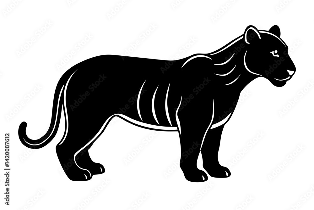 Fototapeta premium Tiger vector silhouette illustration isolated on white background