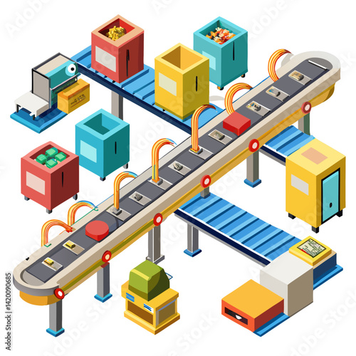 Assembly Line Conveyor Illustration