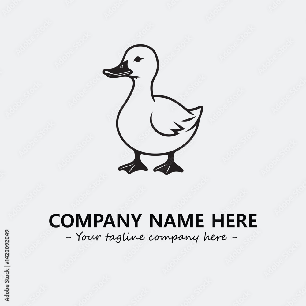 Duck illustration black and white for logo company vector image
Duck illustration black and white for logo company vector image