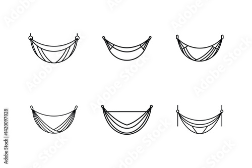 hammock icon outline vector illustration