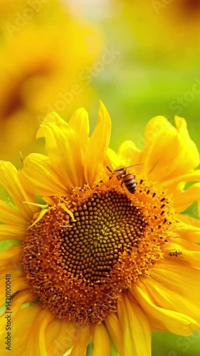 sunflower with bee