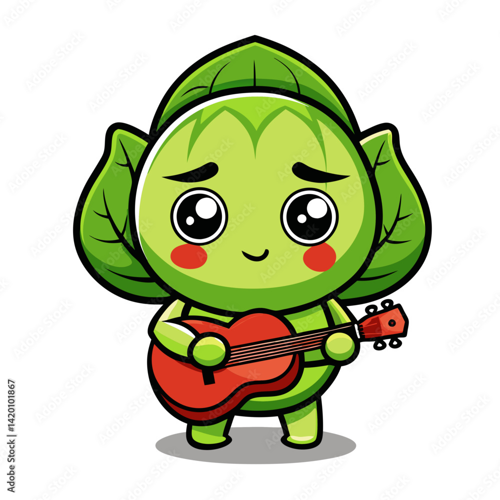 Obraz premium Brussels Sprouts in Feverish Guitar Scene