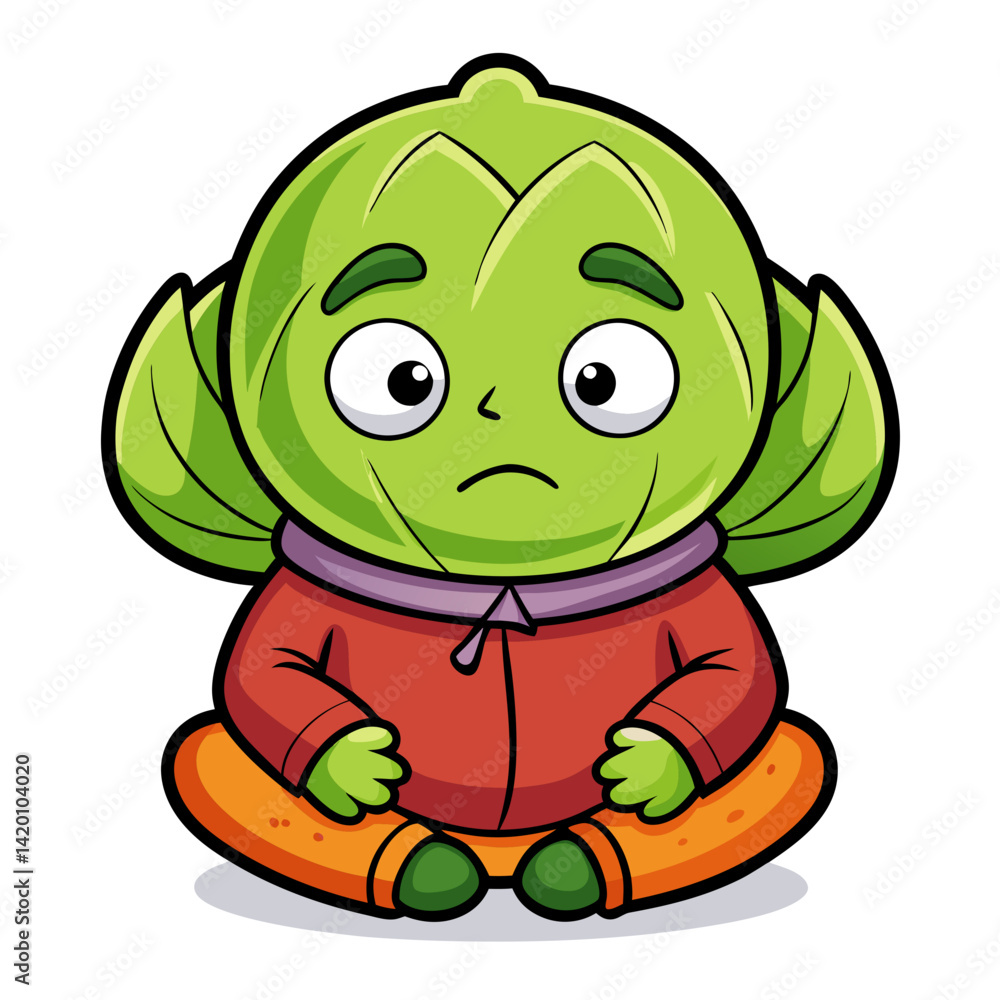 Fototapeta premium Creative Short of Breath Brussels Sprouts Vegetable Design