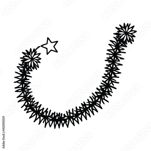 tinsel element on white background 