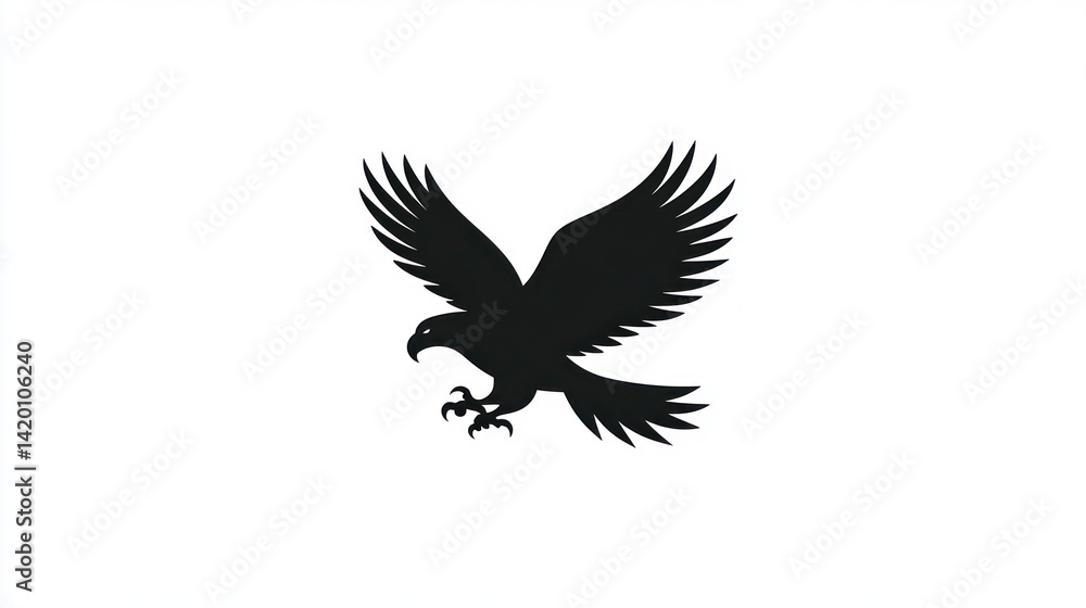 Falcon Silhouette in Flight Falcon Silhouette in Flight