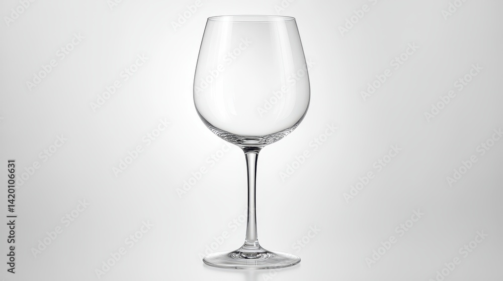 A clear stemmed glass is displayed against a neutral backdrop A clear stemmed glass is displayed against a neutral backdrop