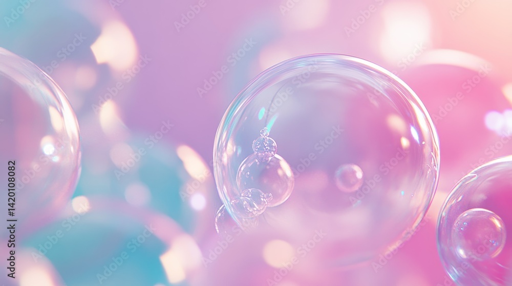 A close up of many iridescent soap bubbles floating A close up of many iridescent soap bubbles floating