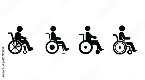 Wheelchair Icon Set – Accessibility Mobility Symbols
