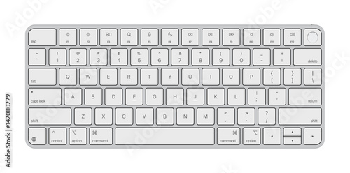 Vector illustration of computer devices including desktop PC, keyboard, and mouse. Ideal for tech presentations, IT services, digital workspace designs, and electronic device infographics.