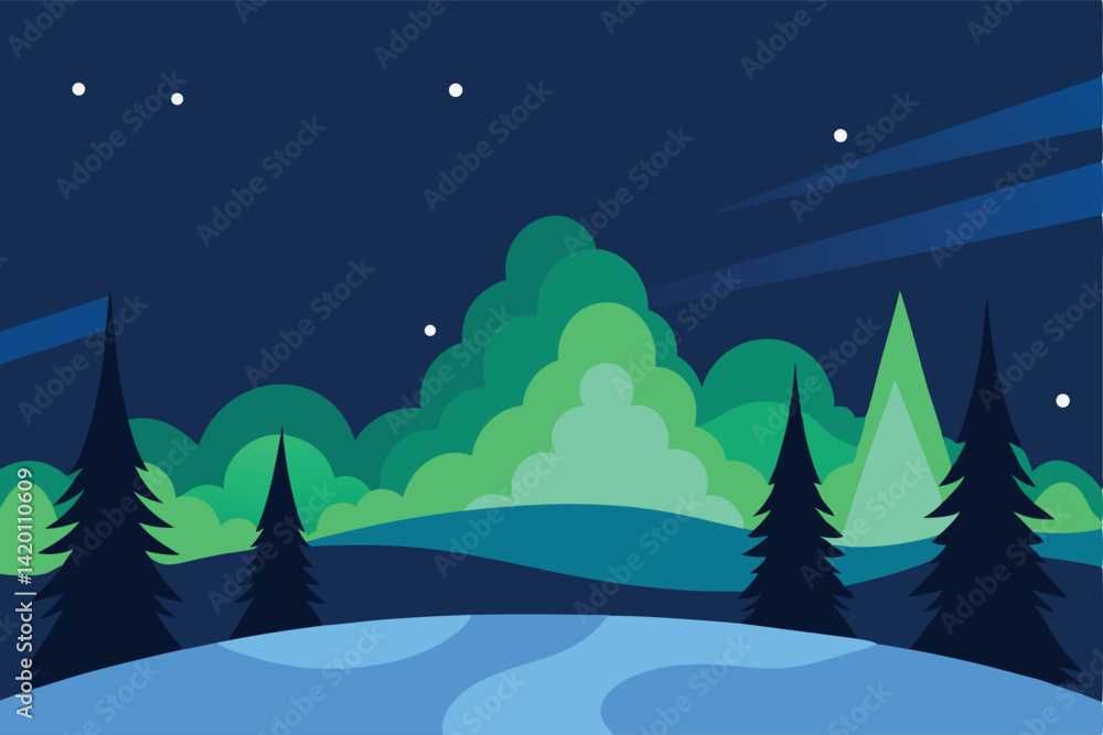 Naklejka premium winter forest landscape