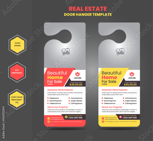 Modern Real Estate Door Hanger Template