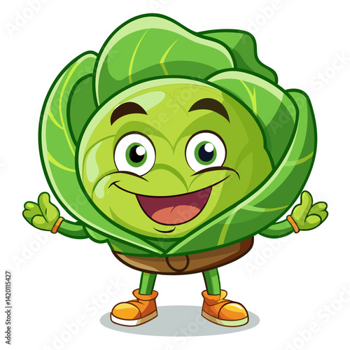  Sluggish Cabbage Vegetable Running Illustration