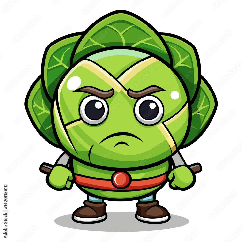 Fototapeta premium Brussels Sprouts Vegetable Character Darts Art