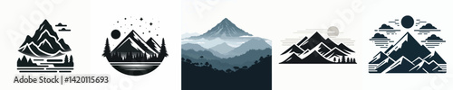 Vector of a mountain silhouette.