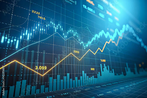 Financial Market Data Analysis with Rising and Falling Trends