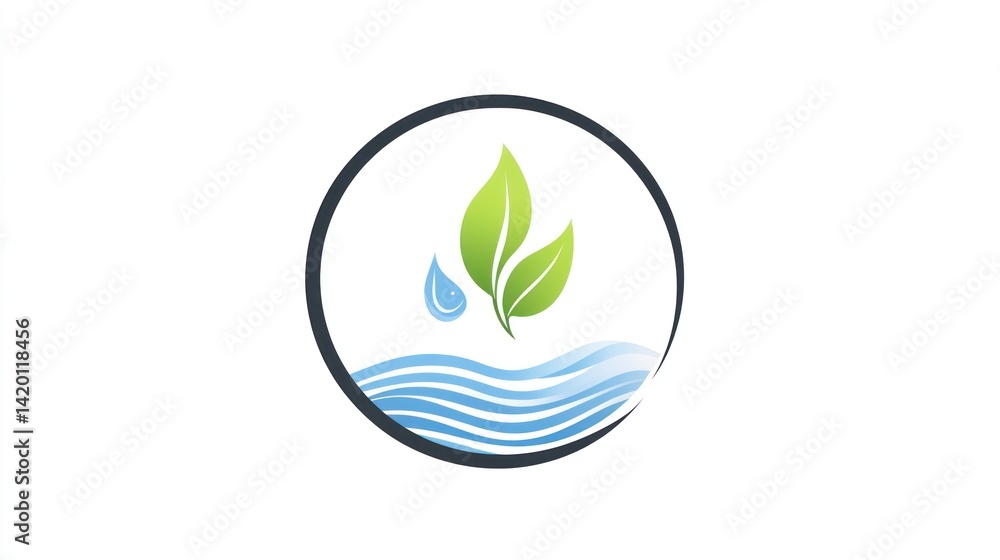 Fototapeta premium Eco-Friendly Water Logo Design