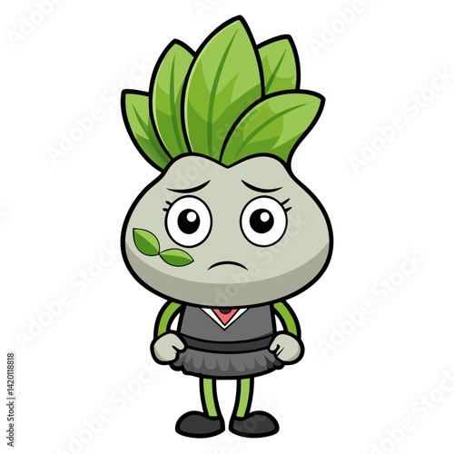  Illustration of Incapacitated Bok Choy with Bird