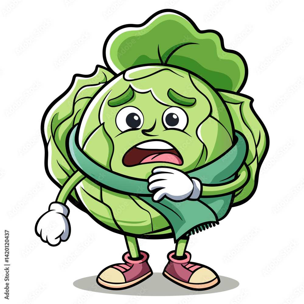 Fototapeta premium Whimsical Cabbage Artwork for Fishing Design