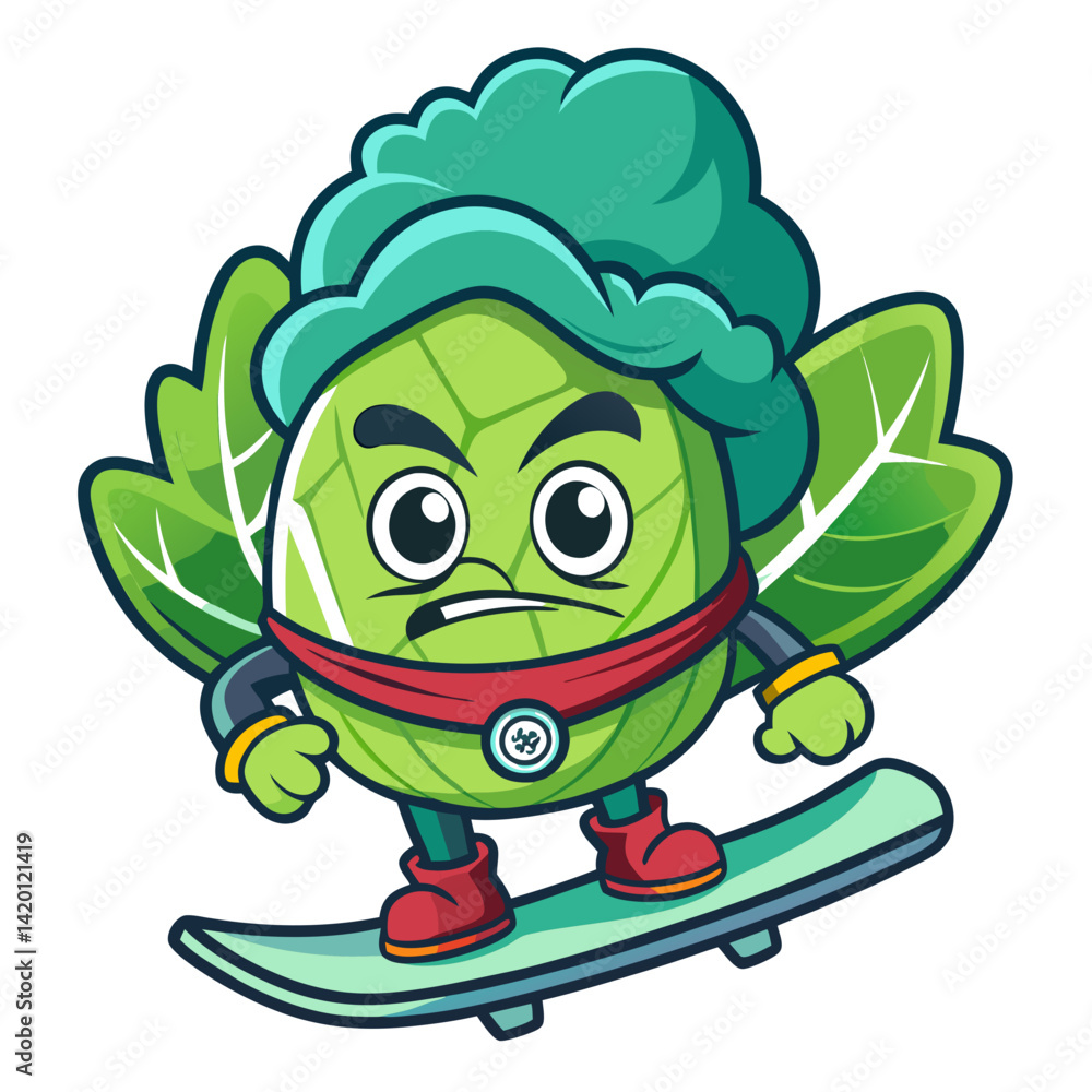 Obraz premium Playful Cabbage Design for Snowboarding Art