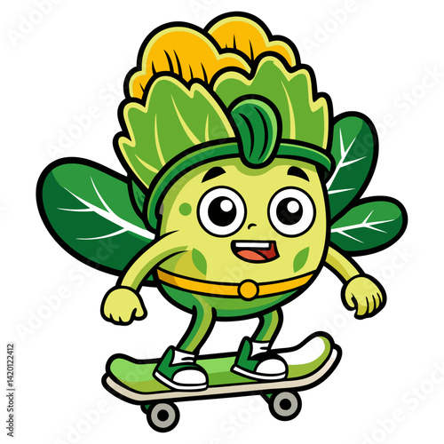  Charming Bok Choy Illustration for Skateboarding
