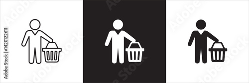Consumer icon. online shopping user buyer icon. Shopper symbol. Customer sign. Icon symbol suitable for self service store, customer, buy. Vector  illustration