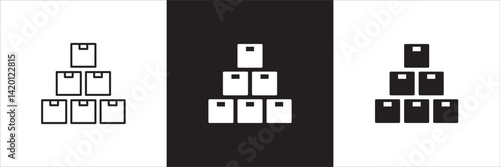 Logistic icon. Market supply icon. Warehouse stock sign. Icon symbol suitable for store, stockpile, shop, goods, market supply. Vector illustration.