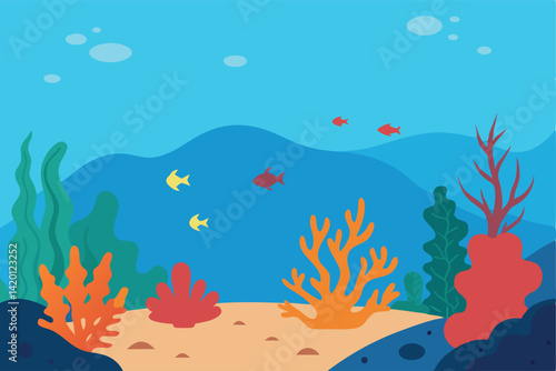 vector illustration of a coral reef