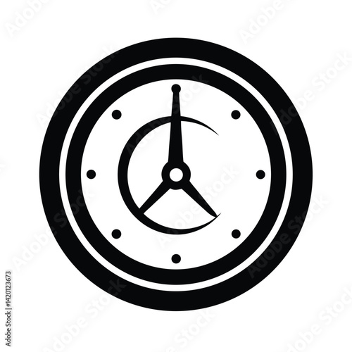 Noon Time Clock Icon Vector Art