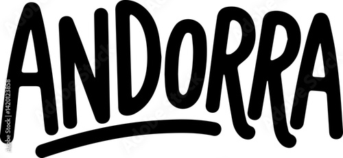Andorra Country Name Bold Text