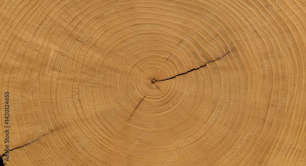Naklejka premium Detailed Close Up of Tree Rings Wood Texture Natural Growth Rings Circular Pattern Wooden Cross