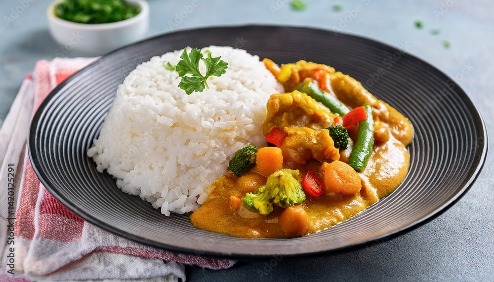 vegetarian curry rice AI generated vegetarian curry rice AI generated