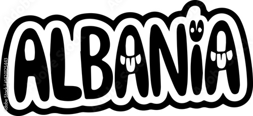 Albania Cartoonish Fun Country Name