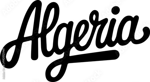Algeria Script Wordmark Black Design