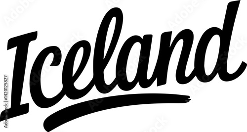 Iceland Cursive Script Logo Design