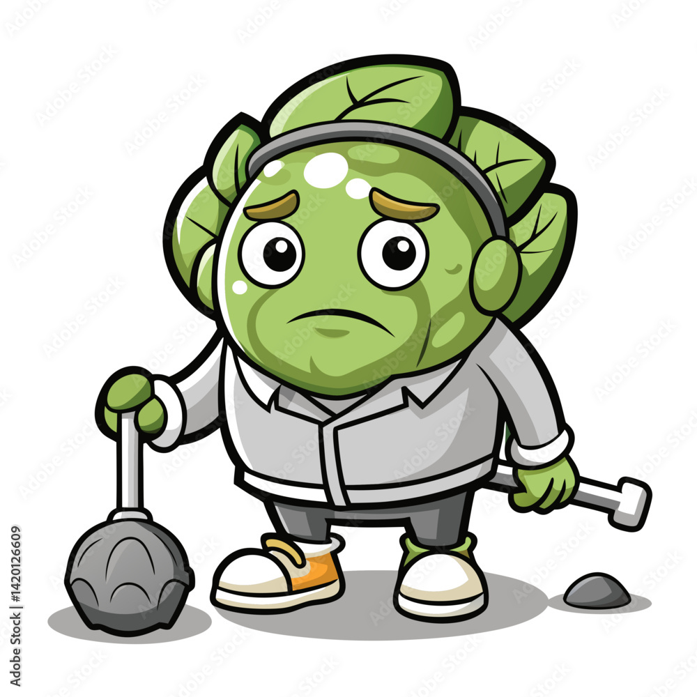 Obraz premium Exhausted Brussels Sprouts in Meeting