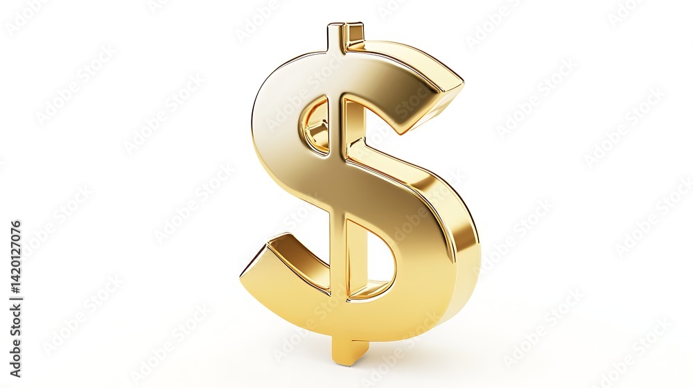 Fototapeta premium Golden dollar sign shimmer sparkle money power success finance symbol